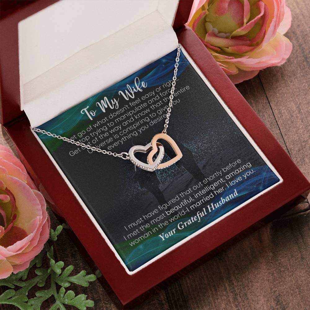 To My Wife Necklace Gift For Wife Necklace For Wife Birthday Gift For Wife Anniversary Gift For Wife Wife Christmas Gift From Husband Interlocking Hearts Necklace