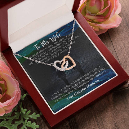 To My Wife Necklace Gift For Wife Necklace For Wife Birthday Gift For Wife Anniversary Gift For Wife Wife Christmas Gift From Husband Interlocking Hearts Necklace