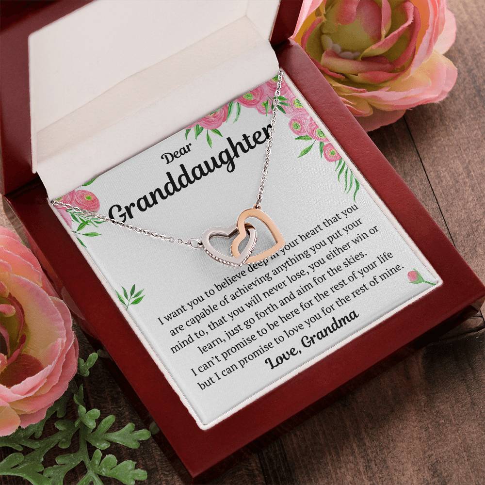 Dear Granddaughter From Grandma Interlocking Hearts Necklace