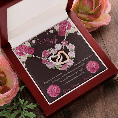 To My Wife Necklace Gift Set Interlocking Hearts Necklace
