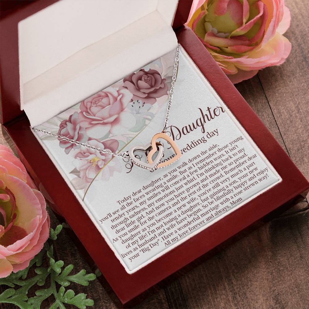 Daughter On Wedding Day Gift Daughter Wedding Gift From Mom And Dad Daughter Interlocking Hearts Necklace Gift From Parents Wedding Gift
