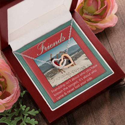 Best Friend Necklace Bff Necklace Best Friend Gift Bff Jewelry Friends Forever Present Quotes Interlocking Heart Necklace Interlocking Hearts Necklace