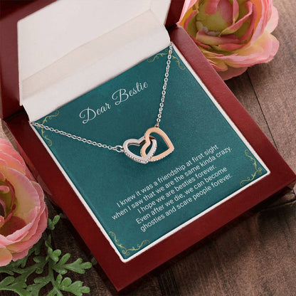 Dear Bestie - I Hope We'Re Besties Forever - Necklace Interlocking Hearts Necklace