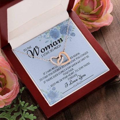 To The Woman I Love So Much-Interlocking Heart Necklace Interlocking Hearts Necklace