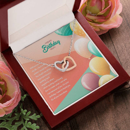Birthday Edition Thank You Mom! For All You'Ve Done - Interlocking Hearts Necklace