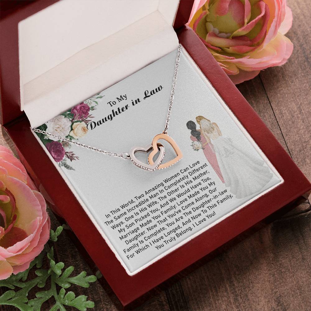 Daughter-In-Law Gift Daughter - Necklace Interlocking Hearts Necklace