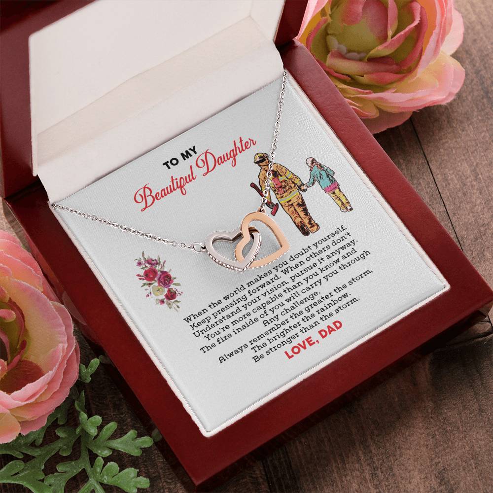 Firefighter'S Daughter - Interlocking Heart Necklace Interlocking Hearts Necklace