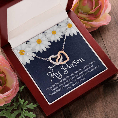 You Are My Person Interlocking Hearts Necklace