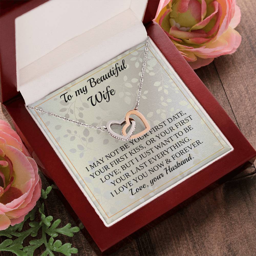 To My Wife -Love Necklace - Gift Interlocking Hearts Necklace