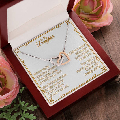 A Gift For Daughter Interlocking Hearts Necklace - Believe In Yourself