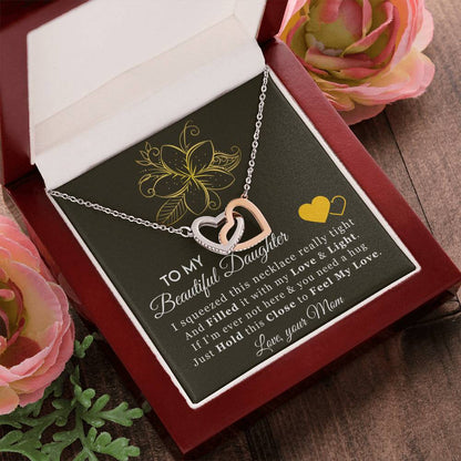 Feel My Love - Best Gift For Daughter Interlocking Hearts Necklace