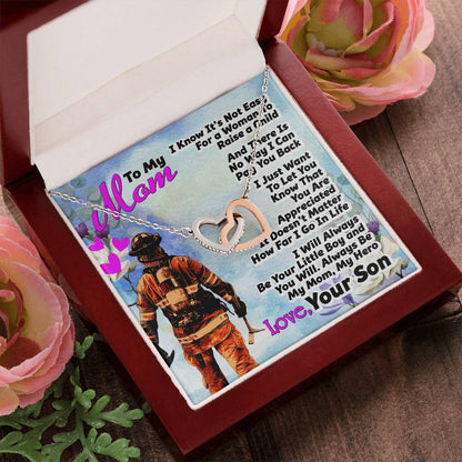 Firefighter'S Mom - Interlocking Heart Necklace Interlocking Hearts Necklace