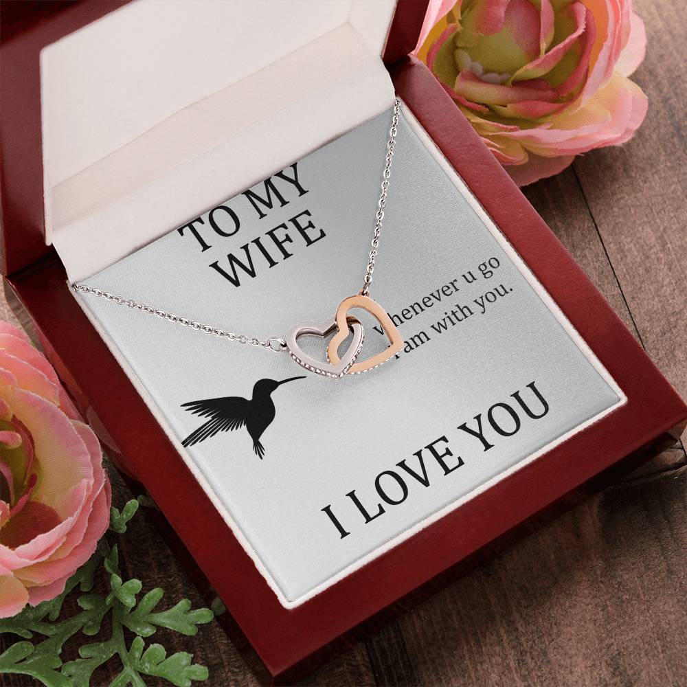 Cool Gift For My Wife Interlocking Hearts Necklace