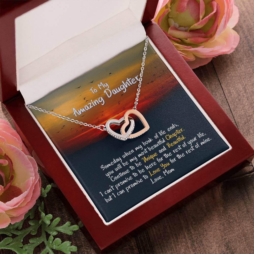 Daughter My Beautiful & Unique Chapter - Hearts Necklace Interlocking Hearts Necklace