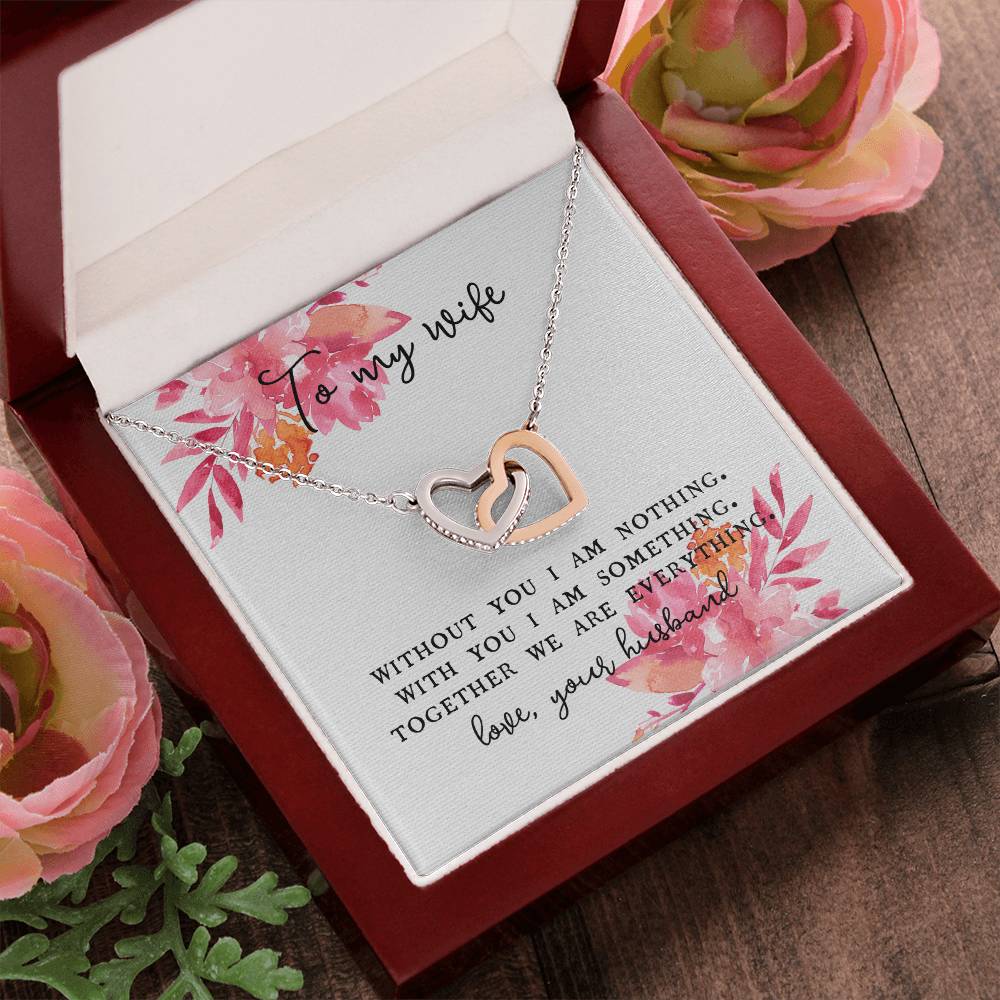 To Wife From Husband Double Hearts Necklace Love Jewelry Romantic Gift Valentine'S Day Anniversary From Spouse Interlocking Hearts Necklace