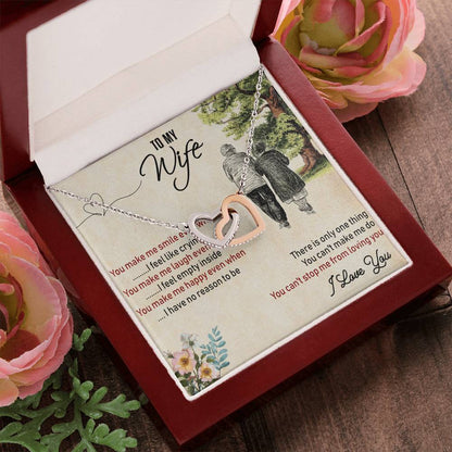 To My Wife Interlocking Hearts Necklace Message Card