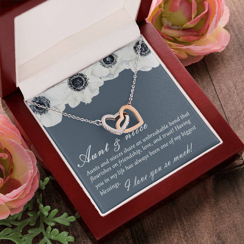 Aunt And Niece Necklace Special Niece Necklace Aunt And Niece Gift Niece Keepsakes Gift For Niece From Aunt Interlocking Hearts Necklace
