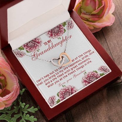 Wish You All The Finest Things In Life - Best Gift For Granddaughter Interlocking Hearts Necklace