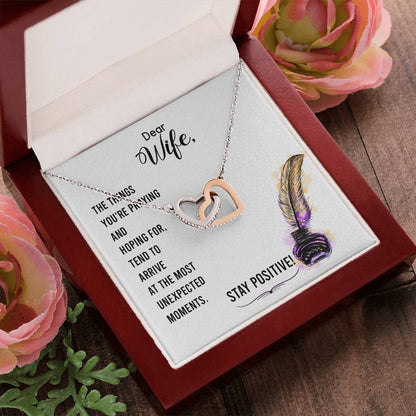 Dear Wife - The Things You'Re Praying And Hoping For - Interlocking Heart Necklace Interlocking Hearts Necklace