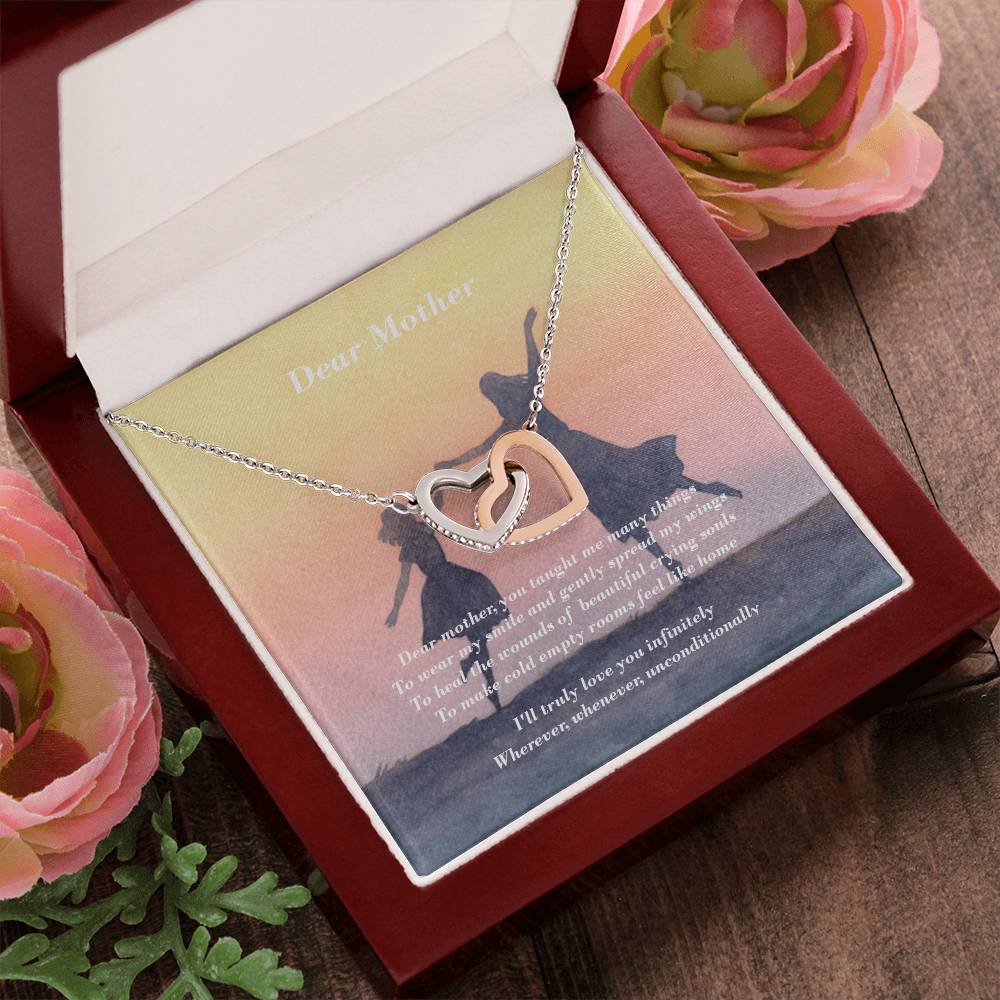 Two Hearts - Dear Mother Interlocking Hearts Necklace