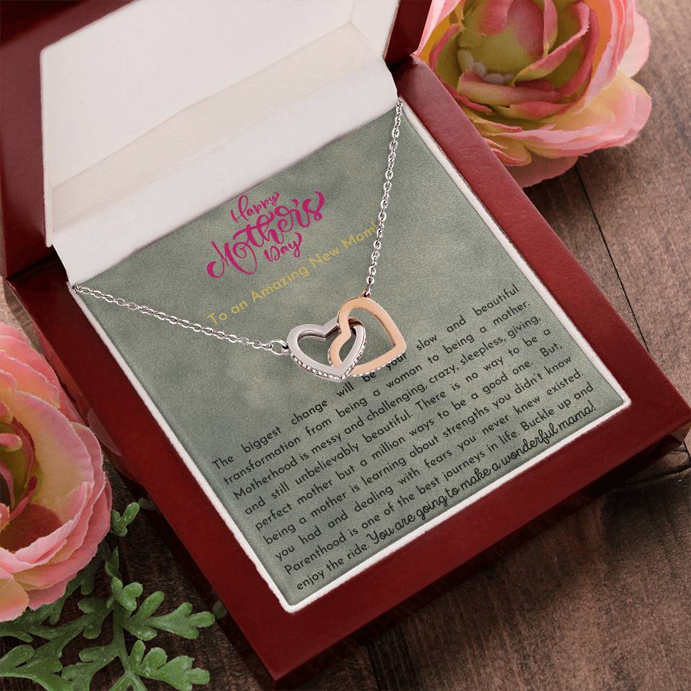 Amazing New Mom Interlocking Hearts Necklace