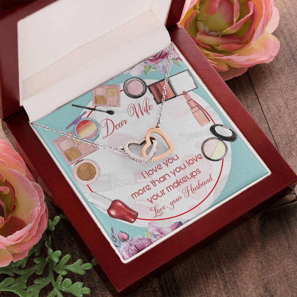 Dear Wife Interlocking Hearts Necklace Message Card