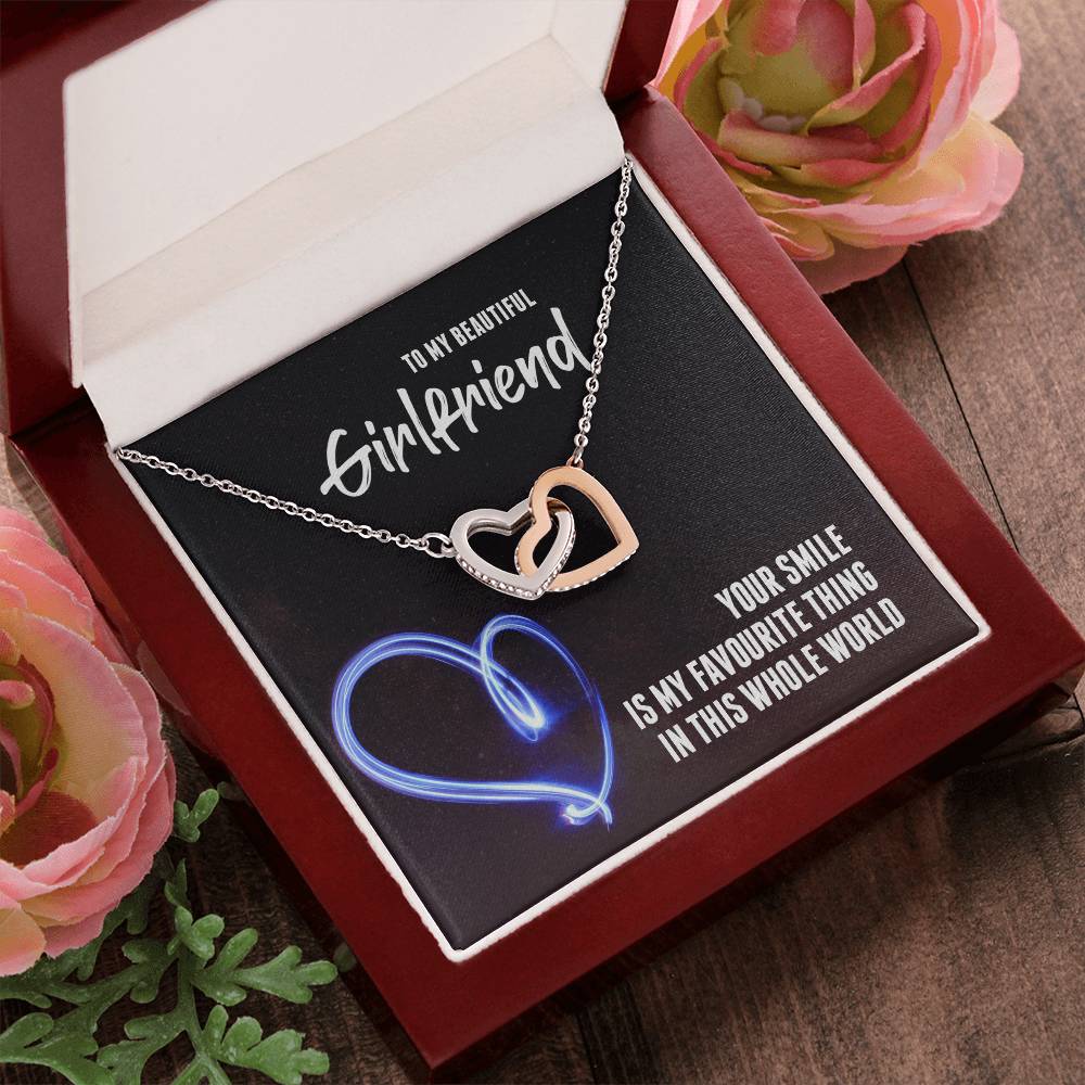 Your Smile Is My Favourite Thing In This Whole Word - Interlocking Hearts Interlocking Hearts Necklace