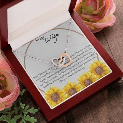 To My Wife When I Fell In Love With You - Daisy Interlocking Hearts Necklace