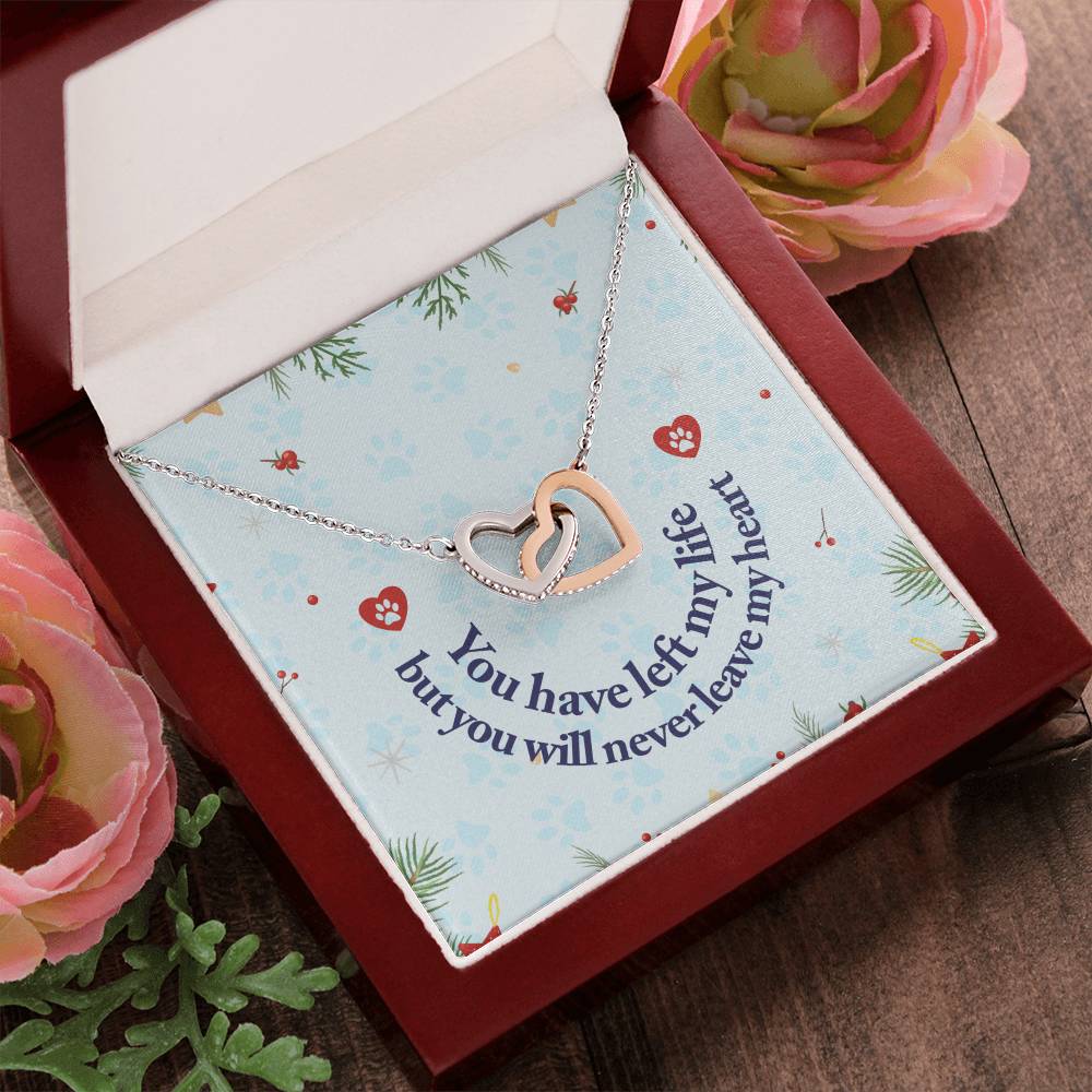 You Have Left My Life But You Will Never Leave My Heart - Interlocking Heart Necklace Interlocking Hearts Necklace