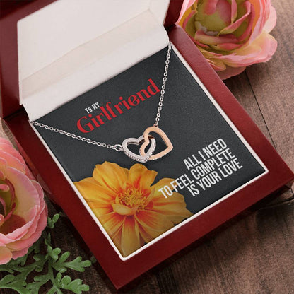 All I Need Is Your Love - Interlocking Hearts Necklace For Girlfriend