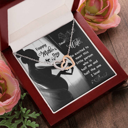 Dear Wife - Happy Mother'S Day - Pregnant - Interlocking Necklace Interlocking Hearts Necklace