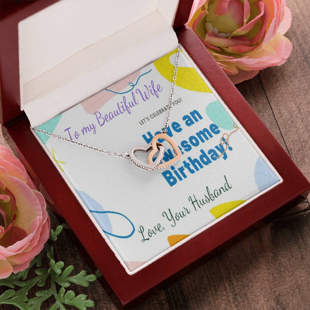 Birthday Gift For Wife Two Hearts Interlocked Interlocking Hearts Necklace