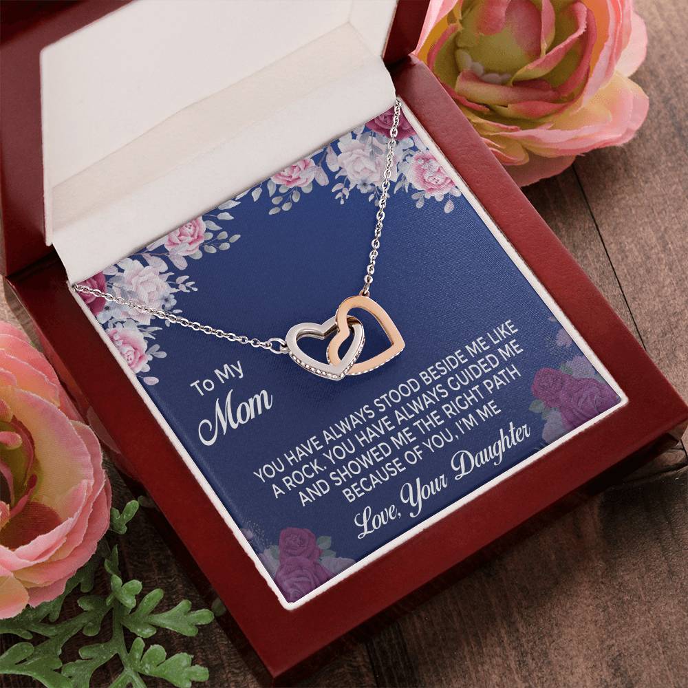 Daughter Mom Gift Mother'S Day Interlocking Hearts Necklace