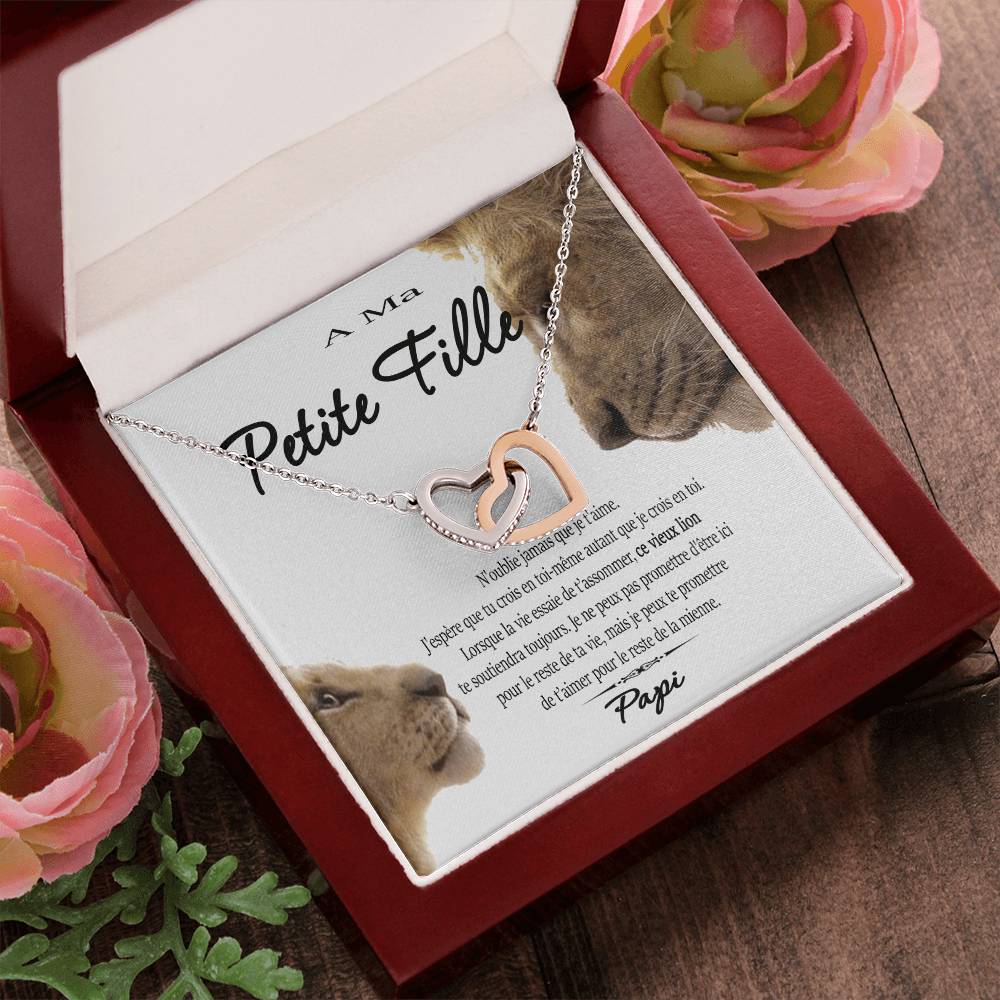 A Ma Petite Fille - Ce Vieux Lion Te Soutiendra Toujours - Achetez Aujourd'Hui Et Économisez 20% Interlocking Hearts Necklace