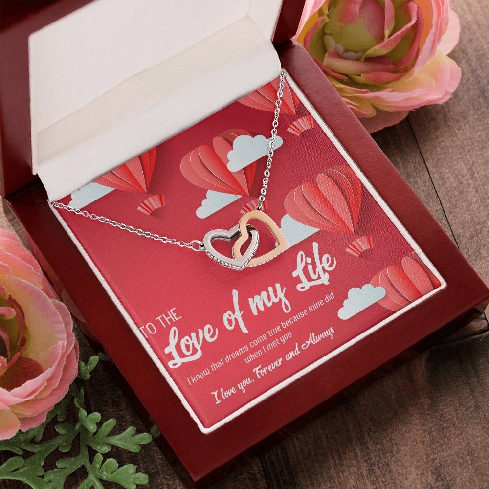 To The Love Of My Life To The Love Of My Life Necklace To My Wife Necklace Girlfriend Necklace Personalized Girlfriend Necklace Gift Interlocking Hearts Necklace