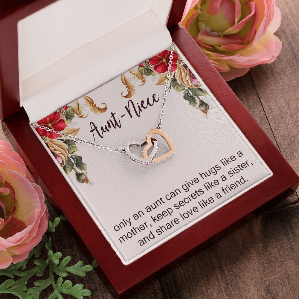 Aunt-Niece Necklace Niece-Aunt Gift Aunt And Niece Jewelry Birthday And Christmas Gift For Auntie Interlocking Hearts Necklace