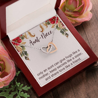 Aunt-Niece Necklace Niece-Aunt Gift Aunt And Niece Jewelry Birthday And Christmas Gift For Auntie Interlocking Hearts Necklace