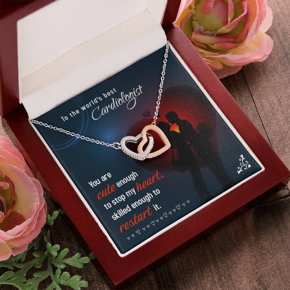 To The World'S Best Cardiologist - Skilled Enough To Restart It - Interlocking Heart Necklace Interlocking Hearts Necklace