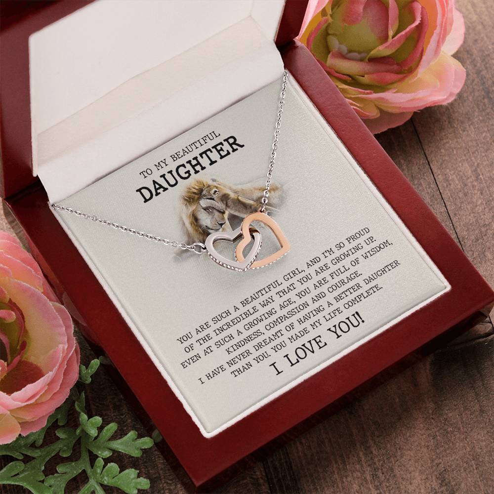 You Are Full Of Wisdom Kindness - To Daughter Interlocking Hearts Necklace