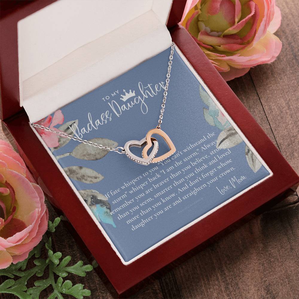 Daughter Gift From Mom Heart Necklace Daughter Gift Interlocking Necklace To Daughter Daughter Graduation Birthday Gift Necklace Interlocking Hearts Necklace