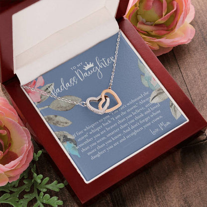 Daughter Gift From Mom Heart Necklace Daughter Gift Interlocking Necklace To Daughter Daughter Graduation Birthday Gift Necklace Interlocking Hearts Necklace