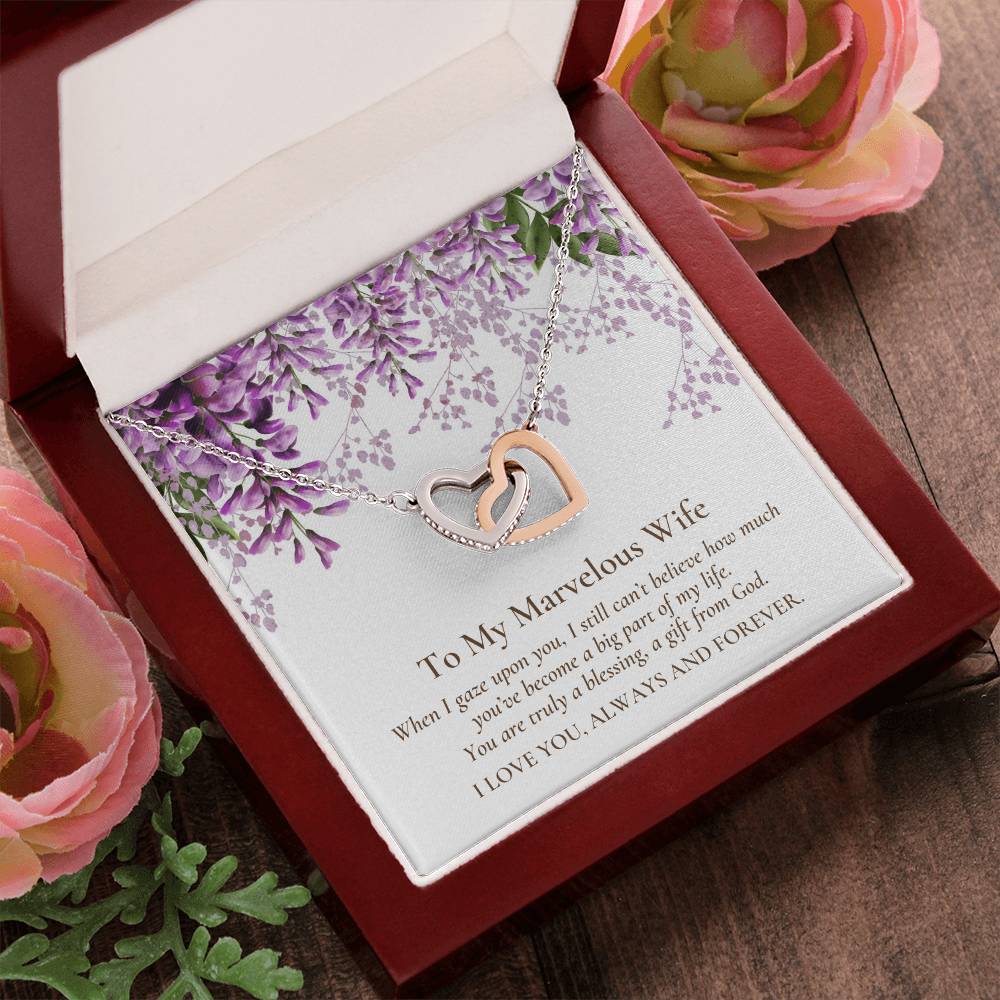 Two Hearts Linked Forever To Marvelous Wife Necklace Interlocking Hearts Necklace