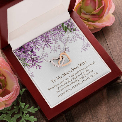 Two Hearts Linked Forever To Marvelous Wife Necklace Interlocking Hearts Necklace