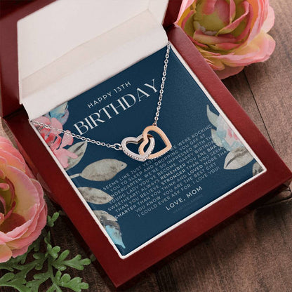 Gift For 13 Year Old Girl Gifts 13Th Birthday Girl 13Th Birthday Gift Thirteenth Birthday Necklace Teen Birthday Gift Official Teenager Interlocking Hearts Necklace