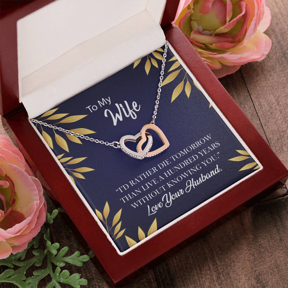 Can'T Be Without You For My Wife Necklace Interlocking Hearts Necklace