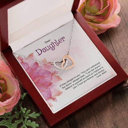 Two Hearts Interlocking Necklace For Daughter Interlocking Hearts Necklace