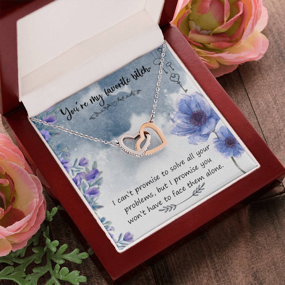 You'Re My Favorite Bitch - Interlocking Hearts Necklace