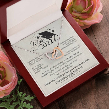 Daughter Graduation Gifts - Infinity Heart Necklace With Message Card Perfect Gift For Her Interlocking Hearts Necklace