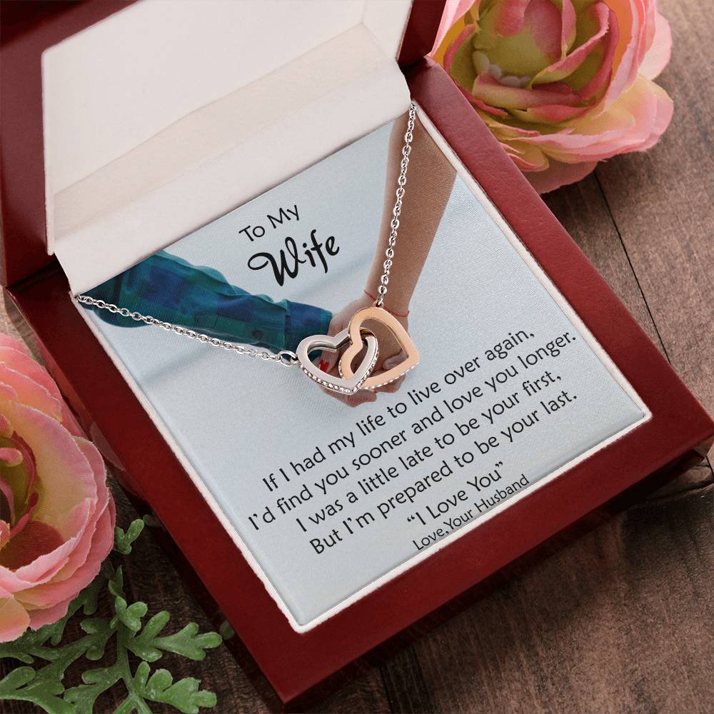 To My Wife - These Hearts Will Remind You Of My Love Interlocking Hearts Necklace
