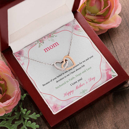 Gift For Mom - Hope And Love - Alluring Beauty Necklace Interlocking Hearts Necklace